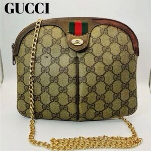 Gucci Brown Crossbody Bag with Gold Chain